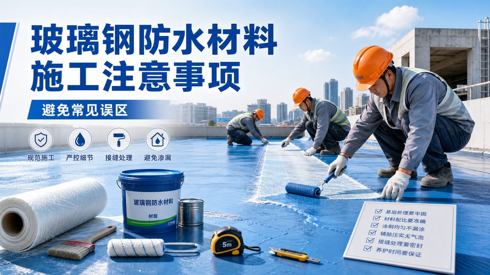 玻璃钢防水材料施工注意事项,避免常见误区 延安 版
